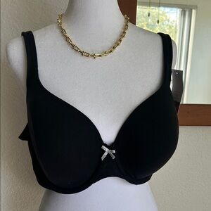 Cacique Elegant Cotton a collection lightly lined t-Shirt Black Women's Bra 42D